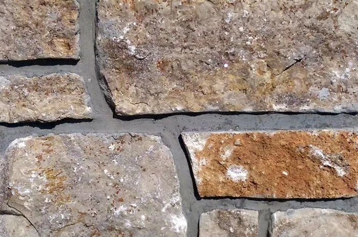 Natural limestone and fieldstone veneer